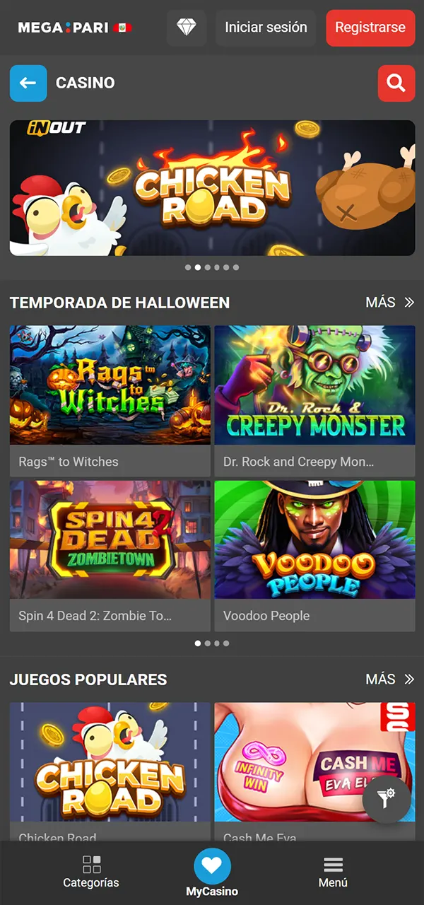 Abre el casino y juega a los mejores juegos en Megapari.