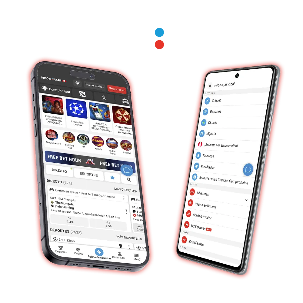 Abre la aplicación Megapari y comienza tu camino hacia la victoria.