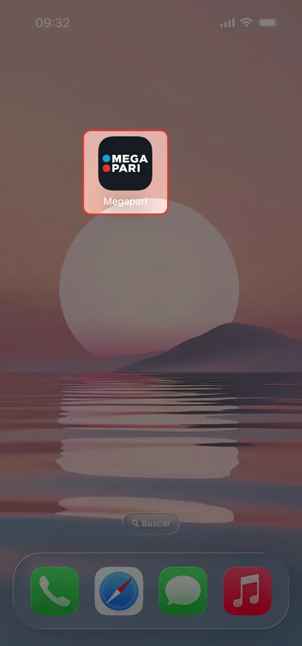 Entra en la aplicación y regístrate en Megapari.