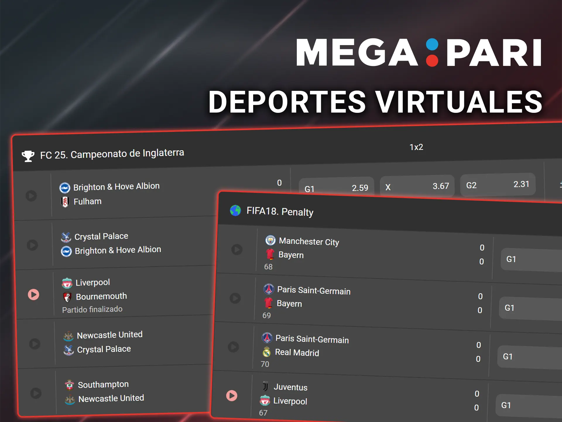 Disfruta de la emoción de los deportes virtuales en Megapari.