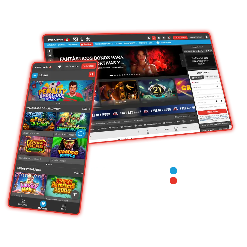 En el sitio web de Megapari te esperan los mejores juegos y los eventos más populares.