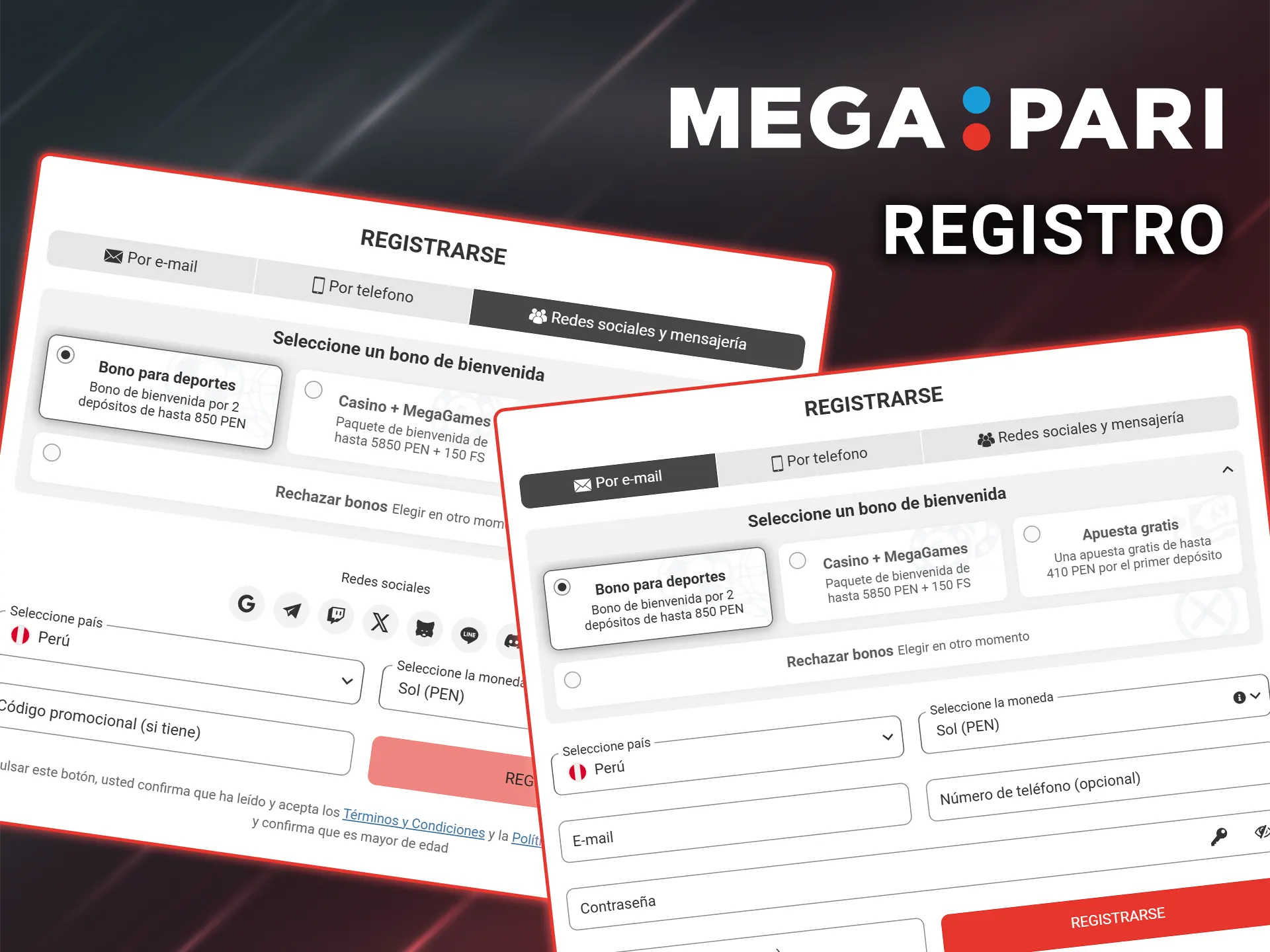 Regístrate y accede a la plataforma Megapari.