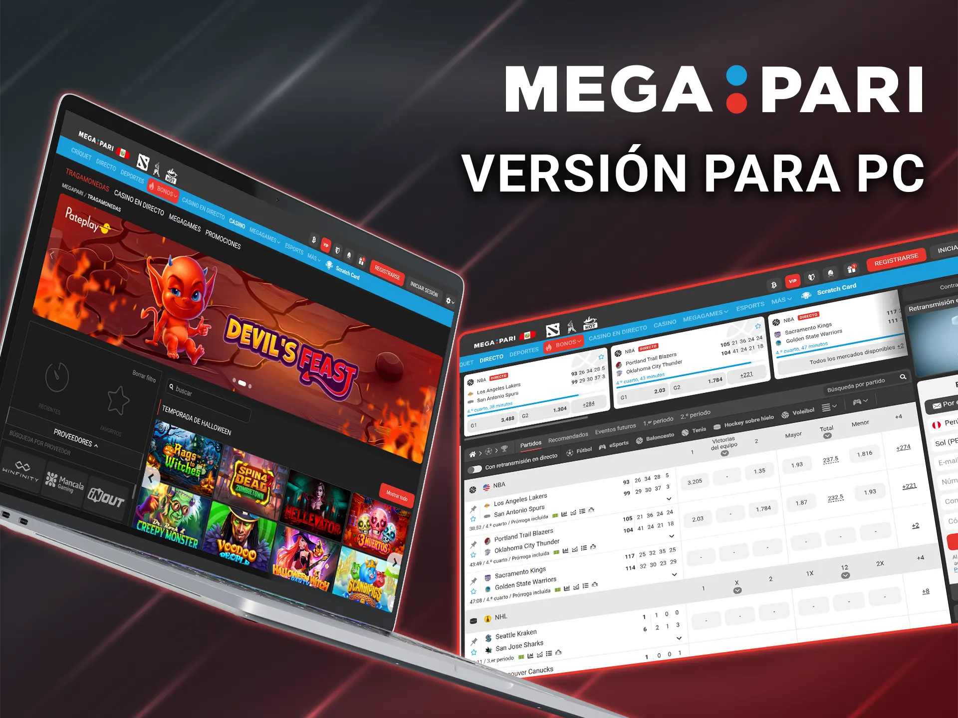 Descubre la práctica versión para PC y juega en Megapari.