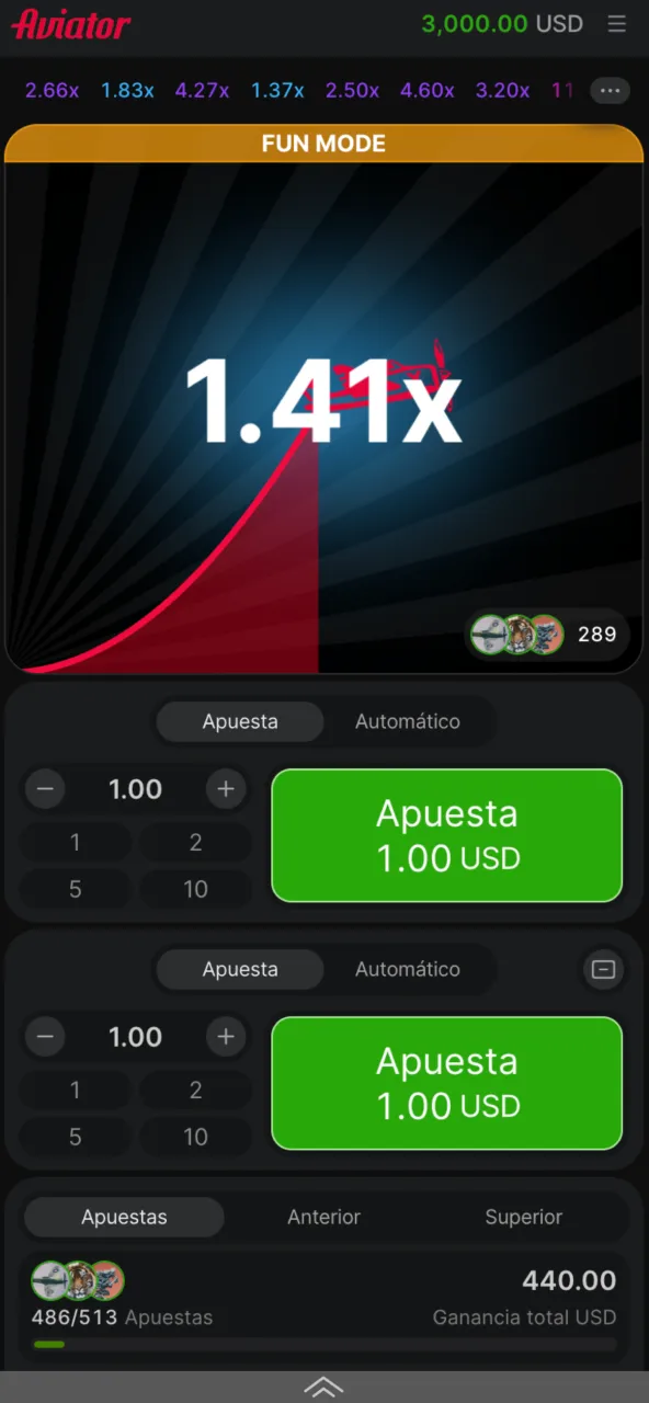 Ronda activa de Aviator en Megapari con despegue en pantalla.