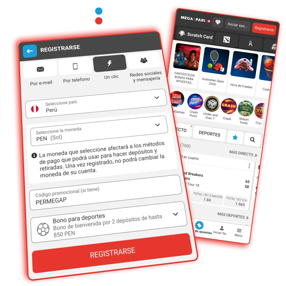 Usa código promocional en Megapari Perú y asegura tu bono promocional.