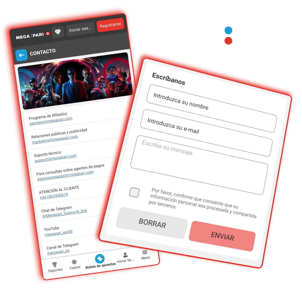 Encuentra soporte confiable en Megapari Perú mediante chat correo y redes.