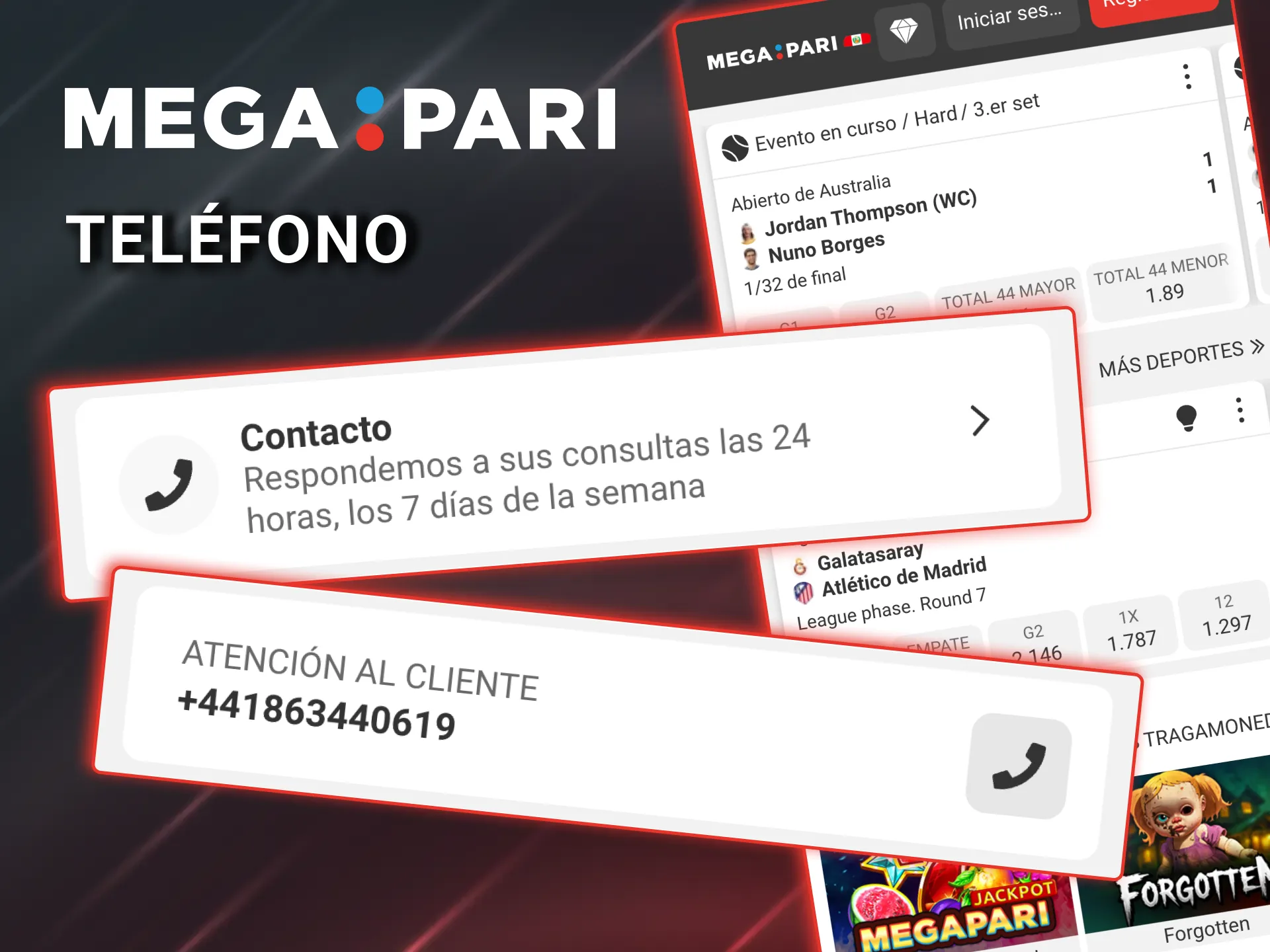 Atención Megapari Perú puede incluir soporte por voz según disponibilidad regional.